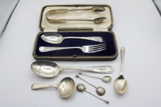 Cased Silver Spoon & Fork Christening set Sheffield 1915 41g total weight