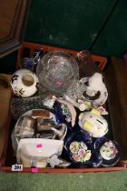 Tray of assorted Ceramics to include Masons, Arthur Wood Money Pig etc