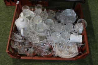 St Michael Stamford pattern Blanc de chine part dinner service and a collection of cut crystal