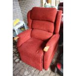 Red upholstered Electric reclining Armchair