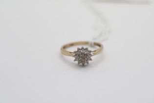 Ladies 9ct Gold CZ set cluster ring Size N 1.6g total weight