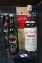 Glenfiddich Pure Malt & Bruichladdich Islay aged 10 years Scotch Whisky's