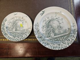 Collection of B & L Rustic Pattern Dinner Plates (8) and Side Plates (5)