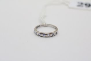 Ladies 9ct White Gold Tanzanite set ring Band Size N. 1.6g total weight