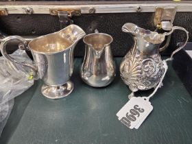Collection of 3 Silver Cream Jugs inc. Early 20thC and Later 208g total weight