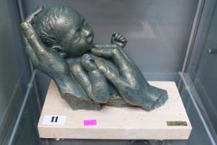 Angeles Anglada ltd edition (593/4990) bronze finished sculpture entitled Dreaming With Mummy.