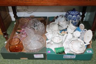 2 boxes of assorted Glassware and Ceramics inc. Johnson Brothers Eternal Beau etc