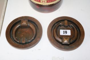 Pair of large 1930s Art Deco brass door handles