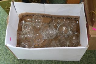 Box of assorted Etched and cut glassware