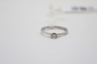 Ladies 9ct White Gold Diamond set Solitaire ring Size M. 1.9g total weight