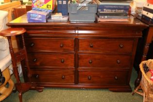20thC Hardwood Sideboard of 8 drawers with turned handles