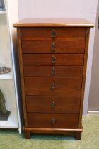 Chinese influenced Jewellery chest of 6 Drawers with top compartment