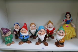 Disney officially licensed Japanese ceramic set of Snow White and The Seven Dwarves
