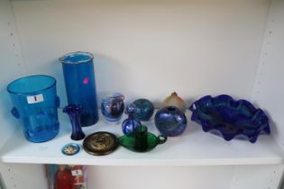 Collection of Bristol Blue art glass to include Gozo, Murano Vetreria Artistica Gambaro & Poggi Lion