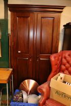 Good quality Wardrobe with panelled door with turned handles