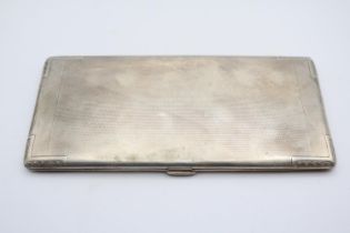 Double Silver Cigarette Case with machined detail Birmingham 1937 240g total weight