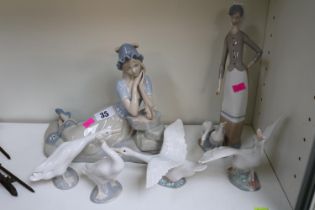 Collection Of Lladro figures and another Spanish figure