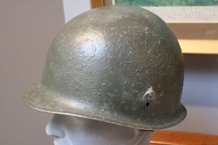 WWII US Military M1 Type Helmet with liner