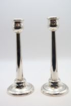 Pair of Art Nouveau Silver Candlesticks with weighted bases 160g total weight Birmingham 1914