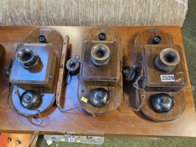 Set of 3 The General Electric Switch Phone - Electro magnetic type in wooden cases