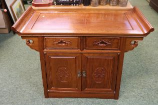 Chinese Hardwood Altar table of 2 drawers and cupboard base