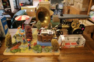 Wilsco Traktor and assorted Tin Plate and other toys