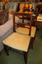 2 19thC Upholstered dining chairs