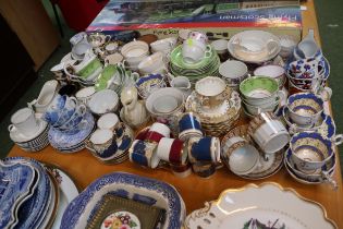 Large collection of 19thC English Tea ware, Teacups, Saucers inc Minton, Ridgway etc