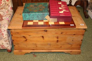 20thC Pine Blanket box on bracket feet