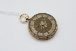 Ladies 18K Gold Continental Pocket watch 28.9g total weight with movement