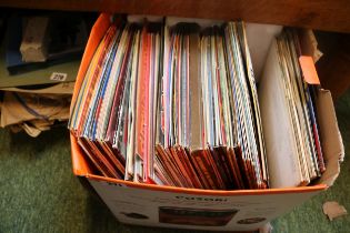 Box of assorted Vinyl Records inc. Top of the Pops, Dolly Parton etc