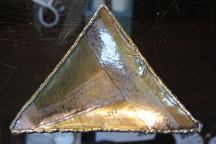 Loys of Paris brass and silver plated pin dish with Art Deco decoration circa 1930s. 14cm in