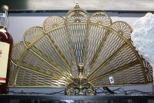 Brass Fan Fire screen with Griffin decoration