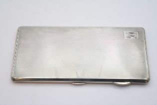 Good Quality Silver Machined cigarette case Birmingham 1937 296g total weight