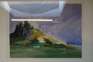 Donald Hamilton-Fraser RA 1929 - 2009 framed signed print depicting Lindisfarne 213 of 275 58 x 45cm