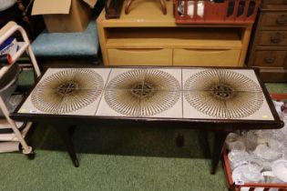 Mid Century Teak 1960s Tile topped coffee table