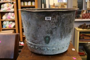 Large Victorian Riveted Copper 10 Gallon Stamped