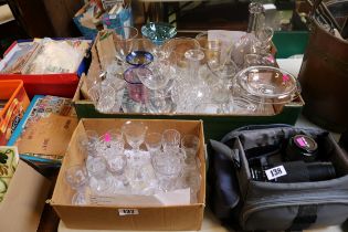 Collection of assorted Glassware inc. 18thC Decanter, Custard Cups, Liqueur glasses etc