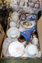 Collection of assorted ceramics and Bygones inc. AA Car Badge, 2 Poole Vases etc