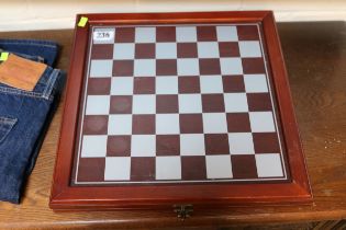 Egyptian styled Chess set on wooden case