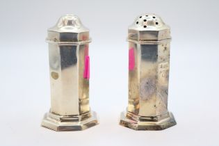 Art Deco Silver Salt & Pepper by James Dixon & Sons Chester marked 44g without liner
