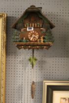 German Black Forest clock with weights and Pendulum