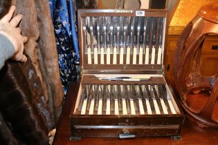 Thomas Turner Co of Sheffield Canteen of Cutlery in oak case