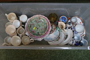 Collection of assorted ceramics inc Cantonese plate, Royal Commemoratives etc