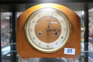 Oak cased Smiths Enfield mantel clock