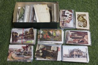 Collection of assorted Edwardian and later Postcards inc Tucks Overcote Ferry Hunts etc