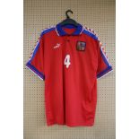 PAVEL NEDVED 1996 MATCH WORN CZECH REPUBLIC JERSEY The Puma red #4 jersey was worn by the Czech