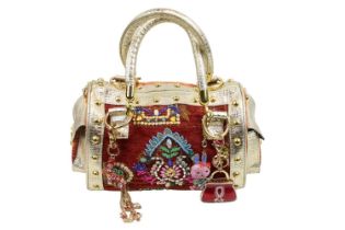 Very Decorative Butler & Wilson Handbag adorned with mulitply jewels and 3 Charms