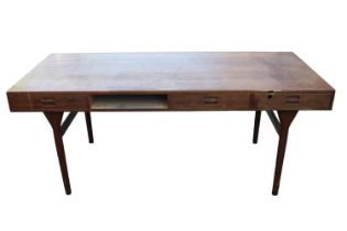 Nanna Ditzel for Soren Willadsen Teak Danish Desk C.1954 175cm in Length by 75cm in Depth by 72cm in
