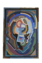 Evie Hone HRHA 1894 - 1955 abstract Gouache composition depicting an angel. Evie Hone is